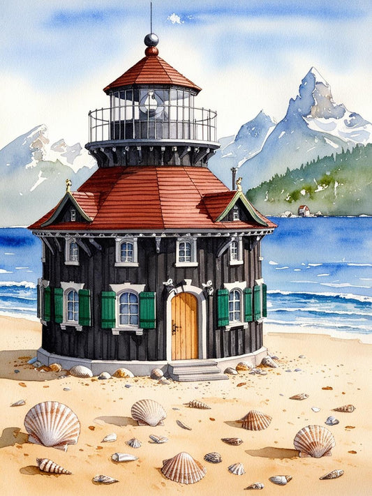 Paint by Number Seaside Beacon with Alpine Touch