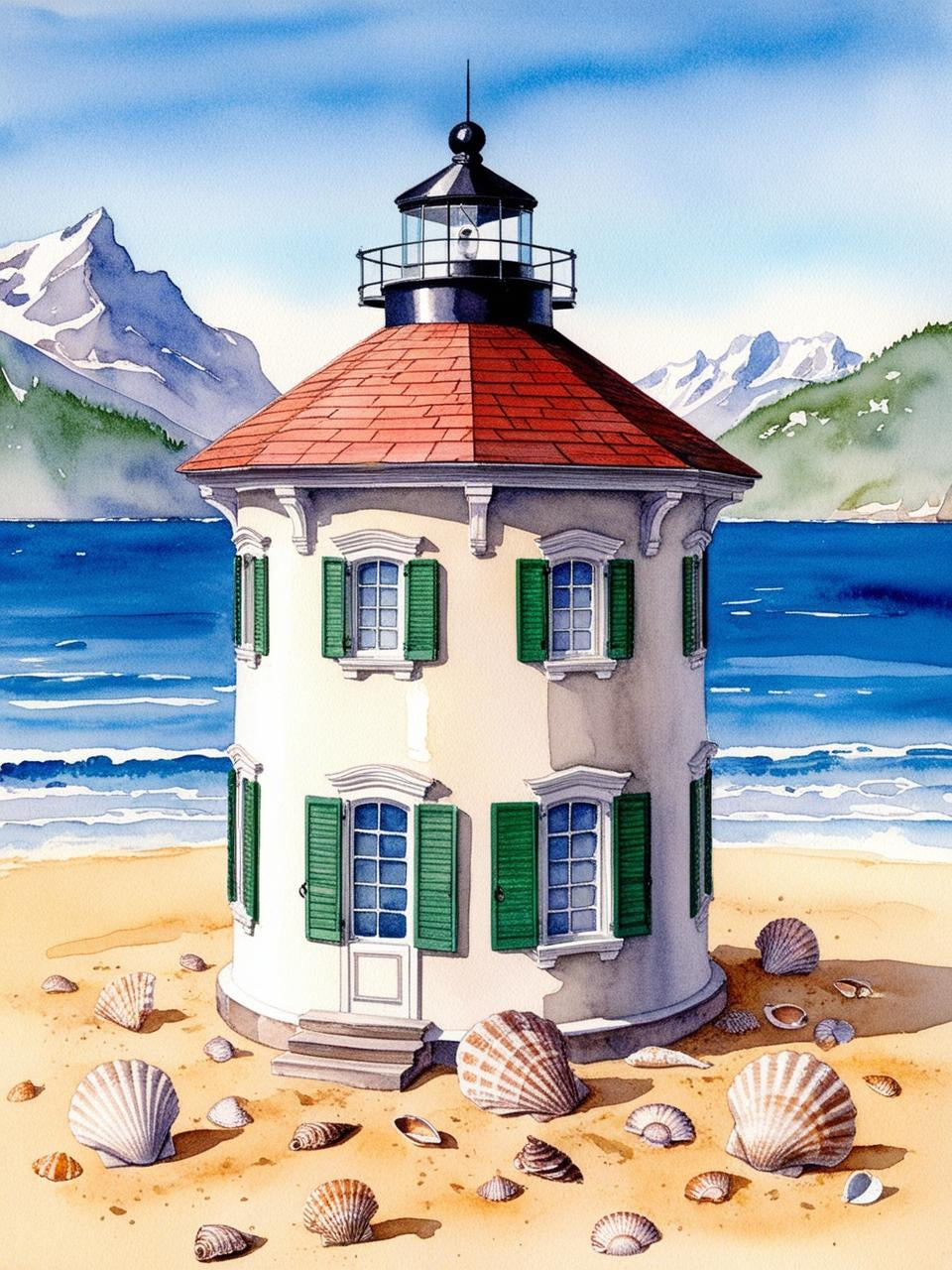 Paint by Number Swiss-Style Lighthouse