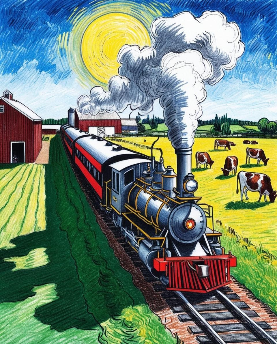 Paint By Number Classic Steam Engine