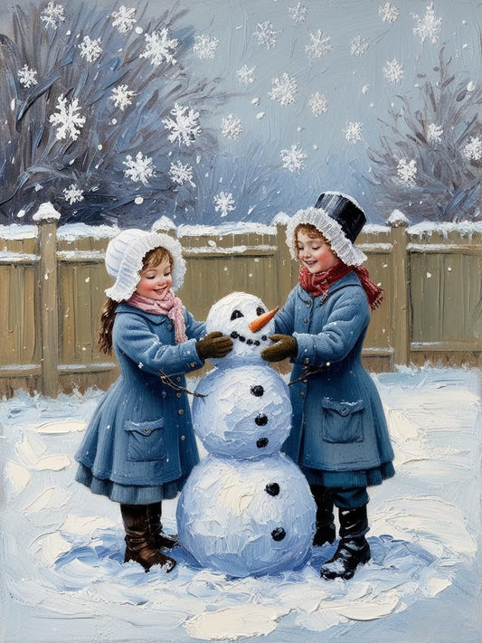 Paint by Number Frosty Friends: A Vintage Winter Scene