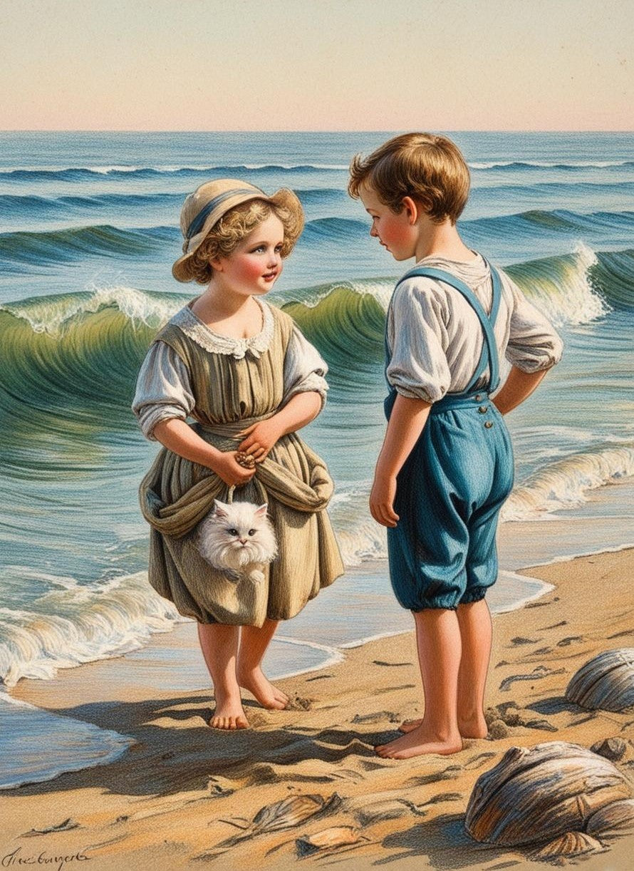 Paint by Number Timeless Tides: Children at Play