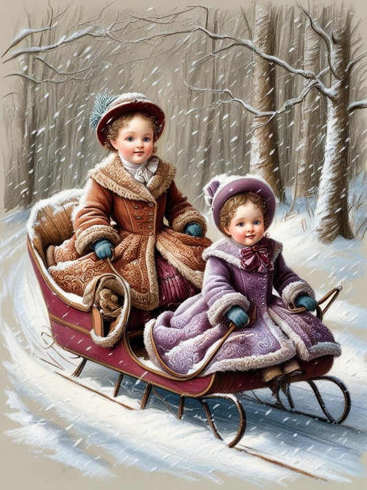 Paint by Number Whispers of Winter: Childhood Magic