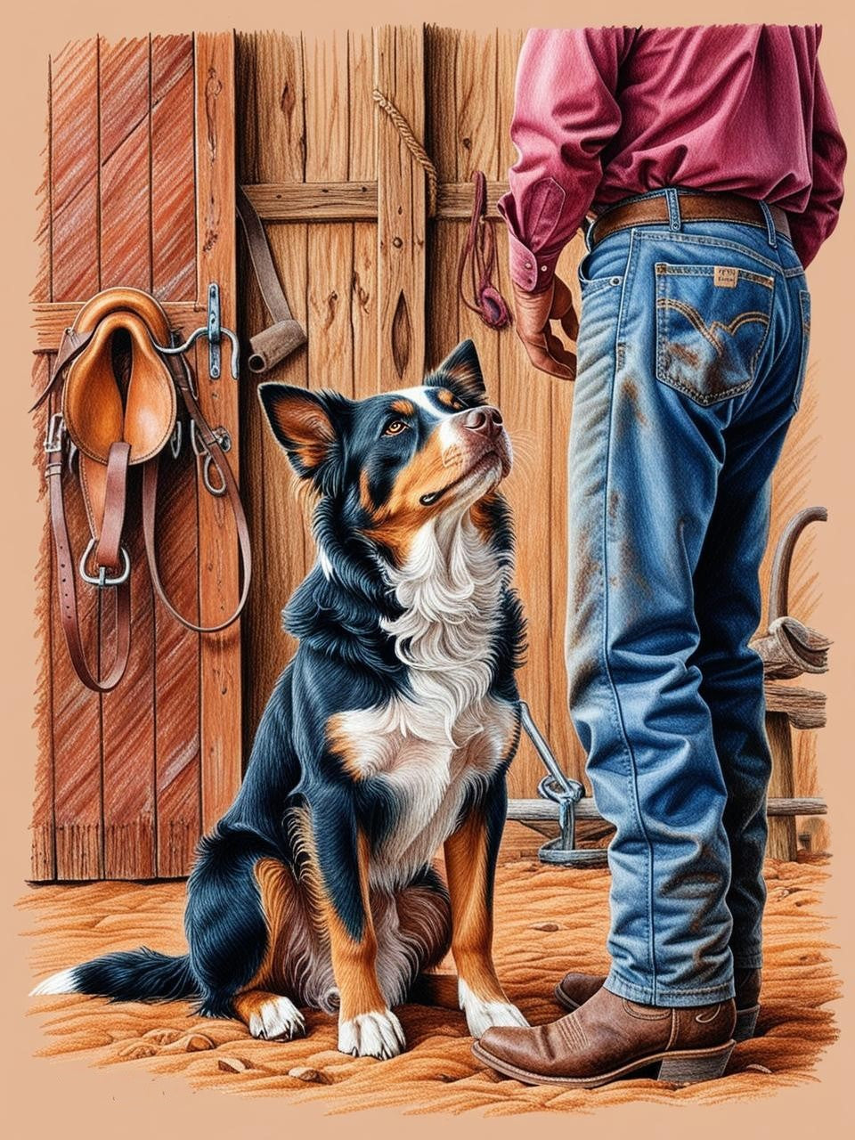 Paint by Number Cattle Dog’s Admiring Stare