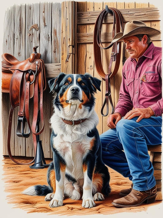 Paint by Number Unbreakable Bond: Rancher & Dog