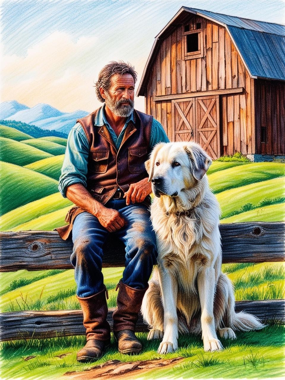 Paint by Number A Bond of Trust: Shepherd & Dog