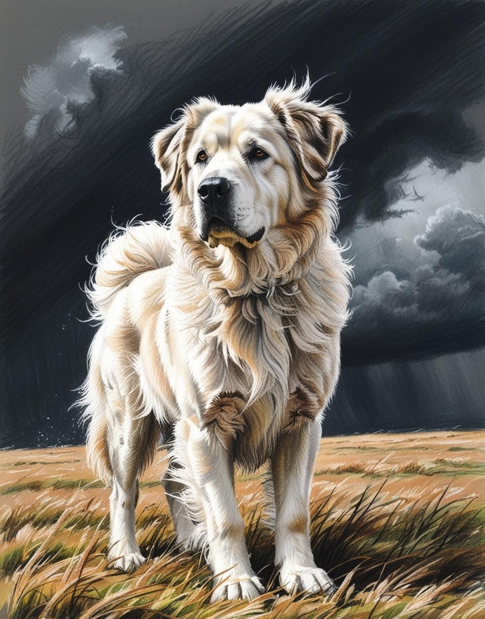 Paint by Number Regal and Strong Great Pyrenees