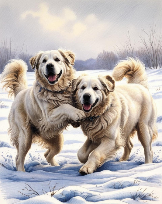 Paint by Number Bouncing Bundles of Fur: Pyrenees Pups