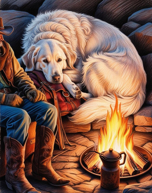 Paint by Number Embers and Loyalty: A Campfire Bond