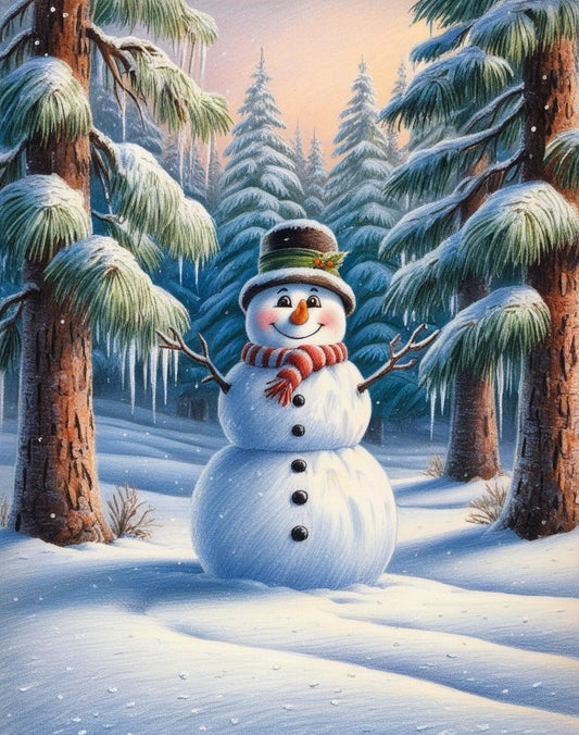 Paint by Number Dreamy Winter Snowman