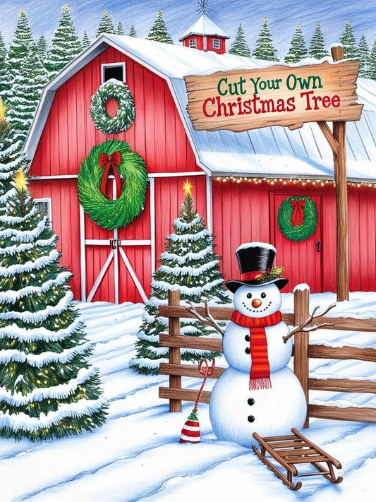 Paint by Number Peaceful Pines Christmas Tree Farm