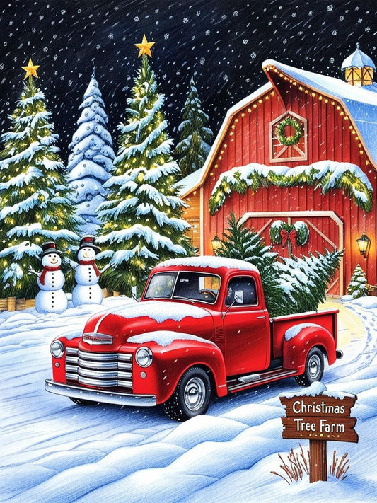 Paint by Number Christmas Tree Farm Evergreen Dreams