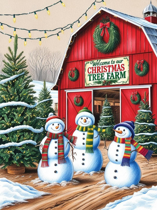 Paint by Number Christmas Tree Farm Holiday Harvest
