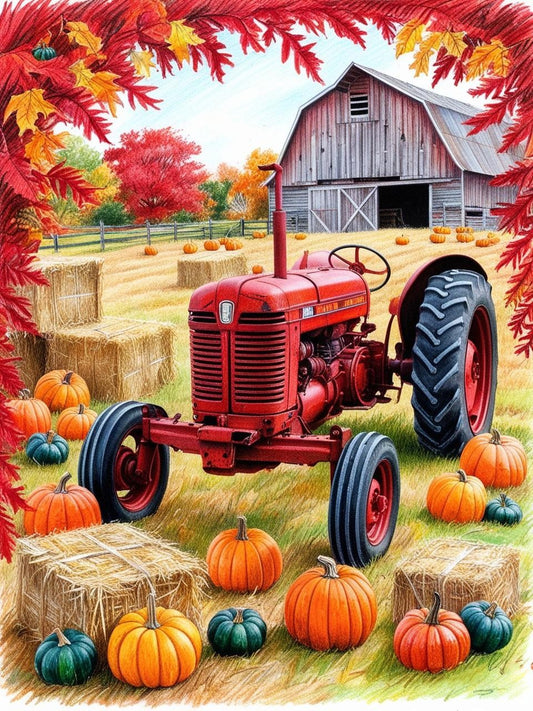 Paint By Number Country Pumpkin Patch