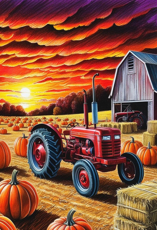 Paint By Number Field of Pumpkins