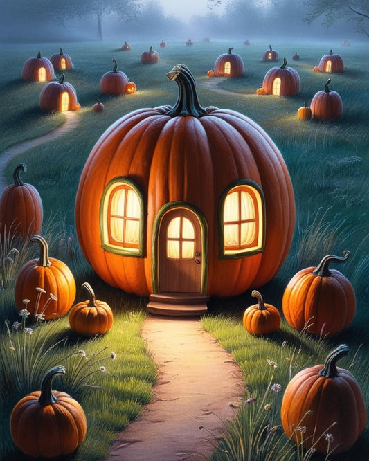 Paint By Number Cozy Pumpkin Home