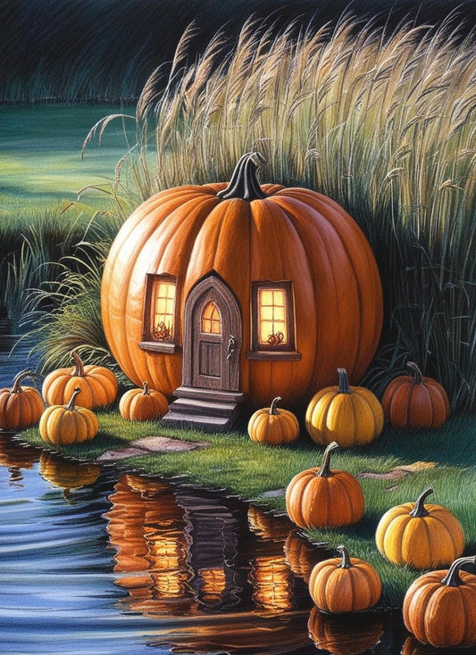 Paint By Number Enchanted Pumpkin Cabin