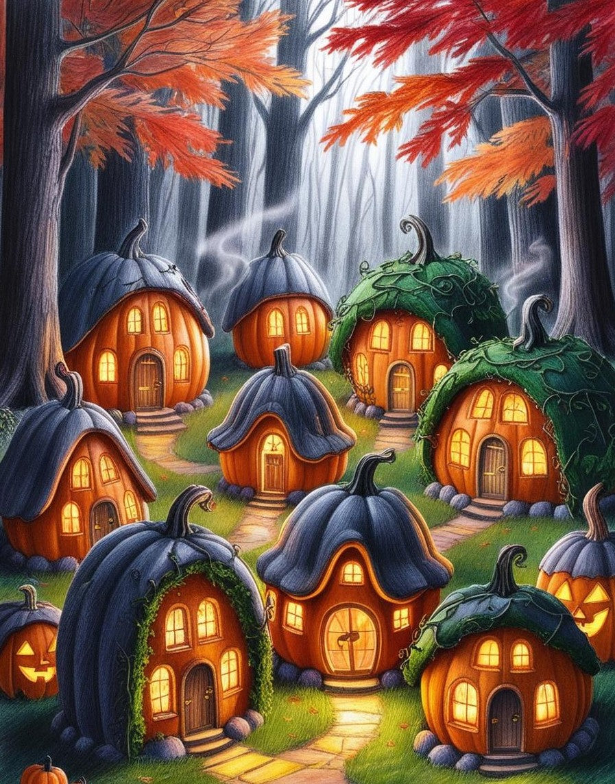 Paint By Number Quaint Pumpkin Abode