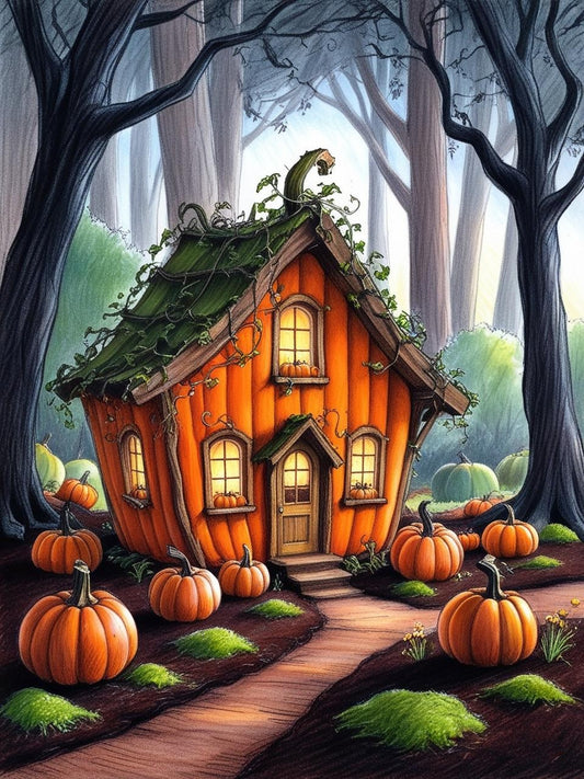 Paint By Number Whimsical Pumpkin Bungalow