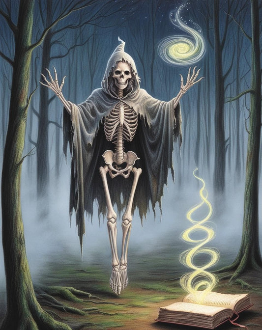 Paint By Number Eerie Skeleton Witch