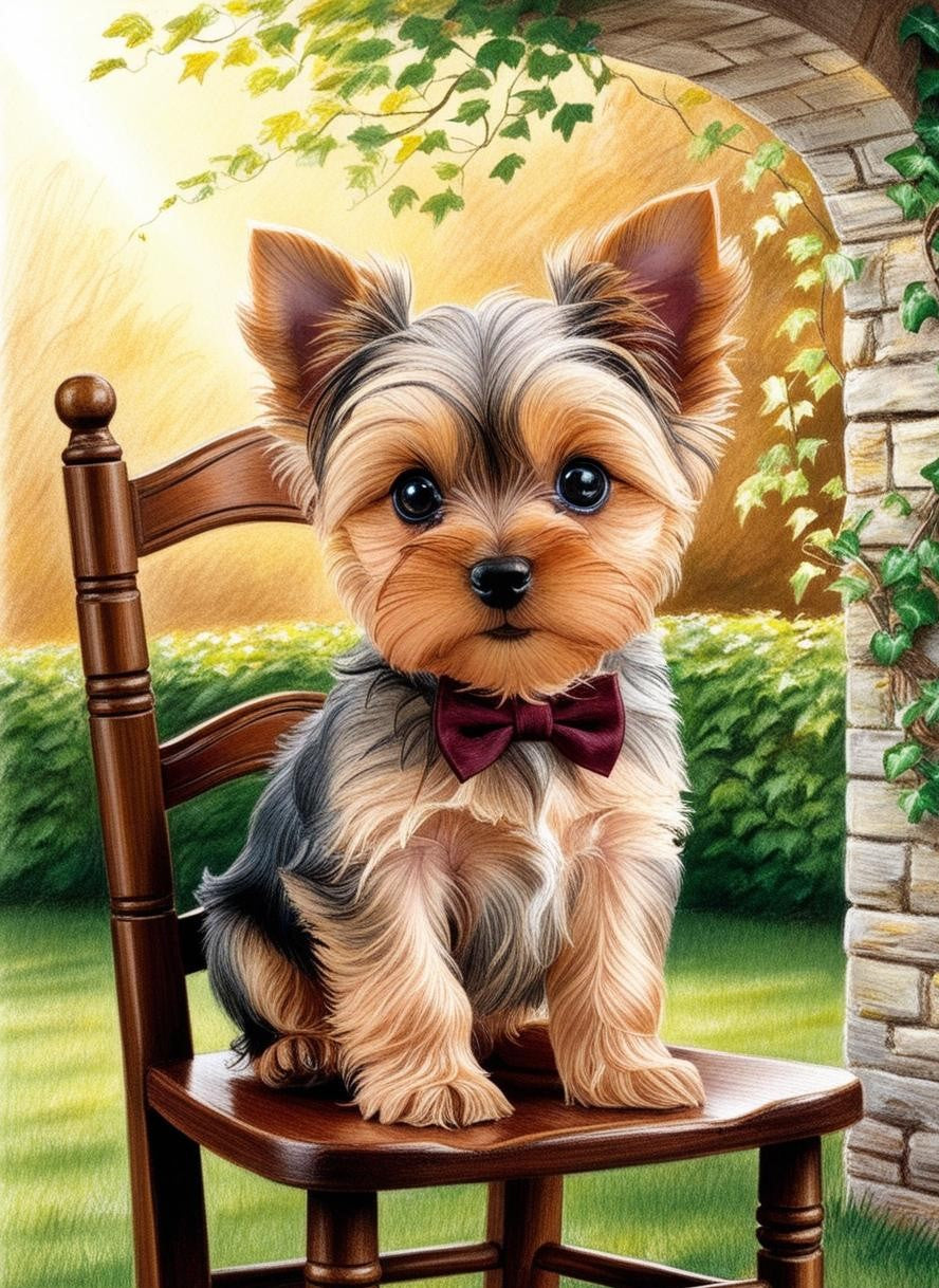 Paint by Number Yorkie with a Big Personality