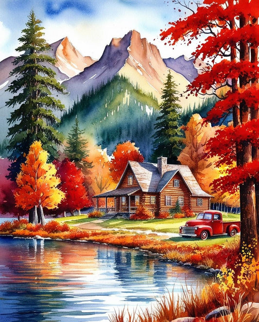 Paint By Number Serene Autumn Landscape