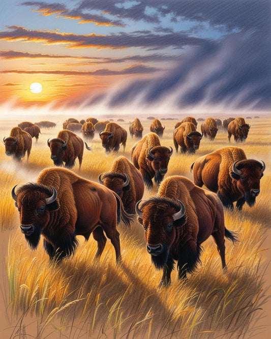 Paint By Number Roaming Bison