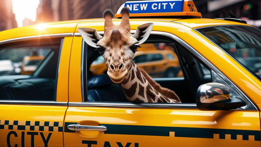 Paint By Number Giraffe in Taxi