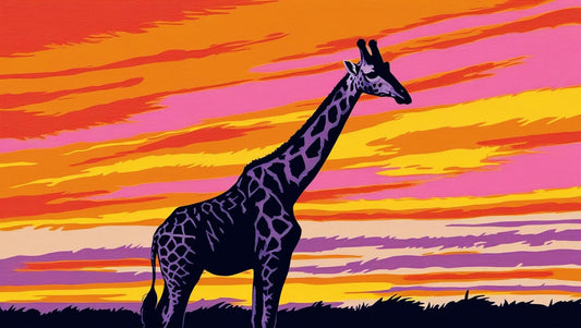 Savannah Sunsets Giraffe Paint by Number