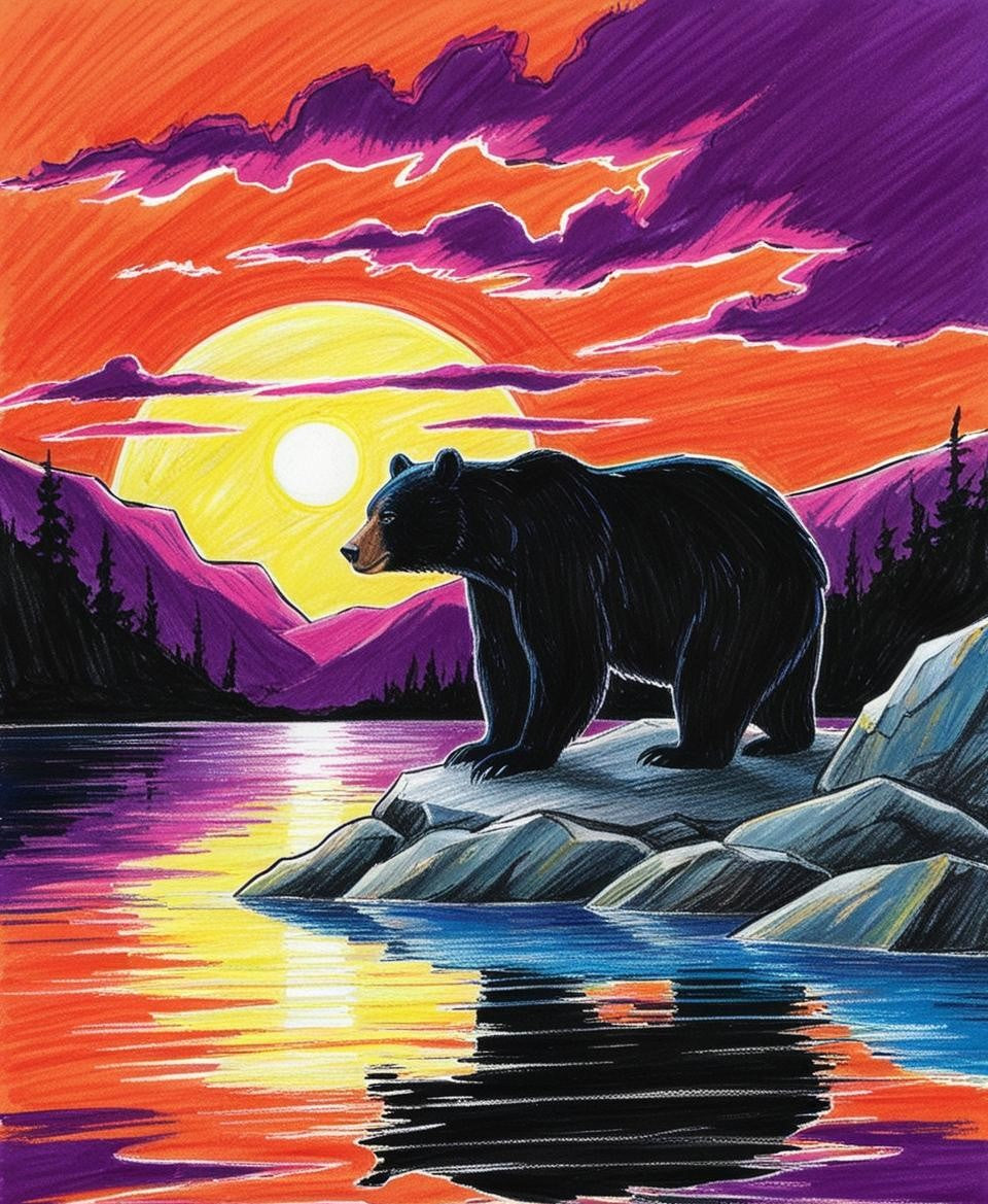 Artist Num Paint by Number The Quiet Giant Bear – Peaceful Forest Wildlife Art Ki ...