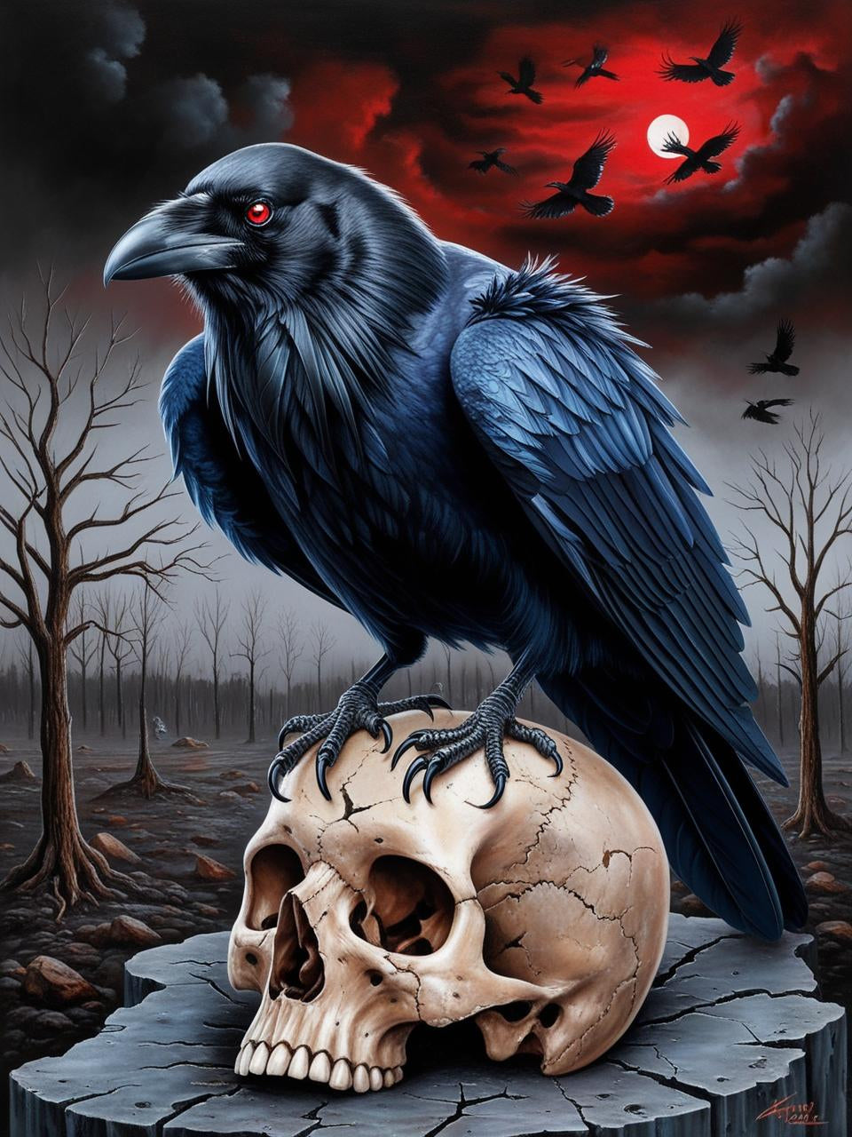 Gothic Grace Crow Paint by Number