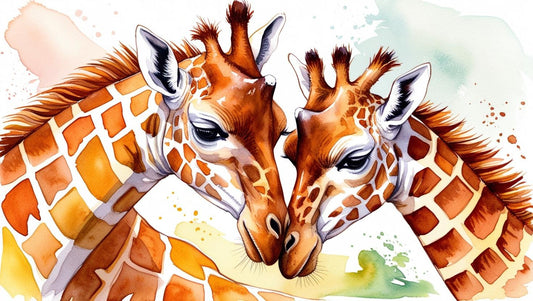 Paint By Number Giraffe Kisses on the Head