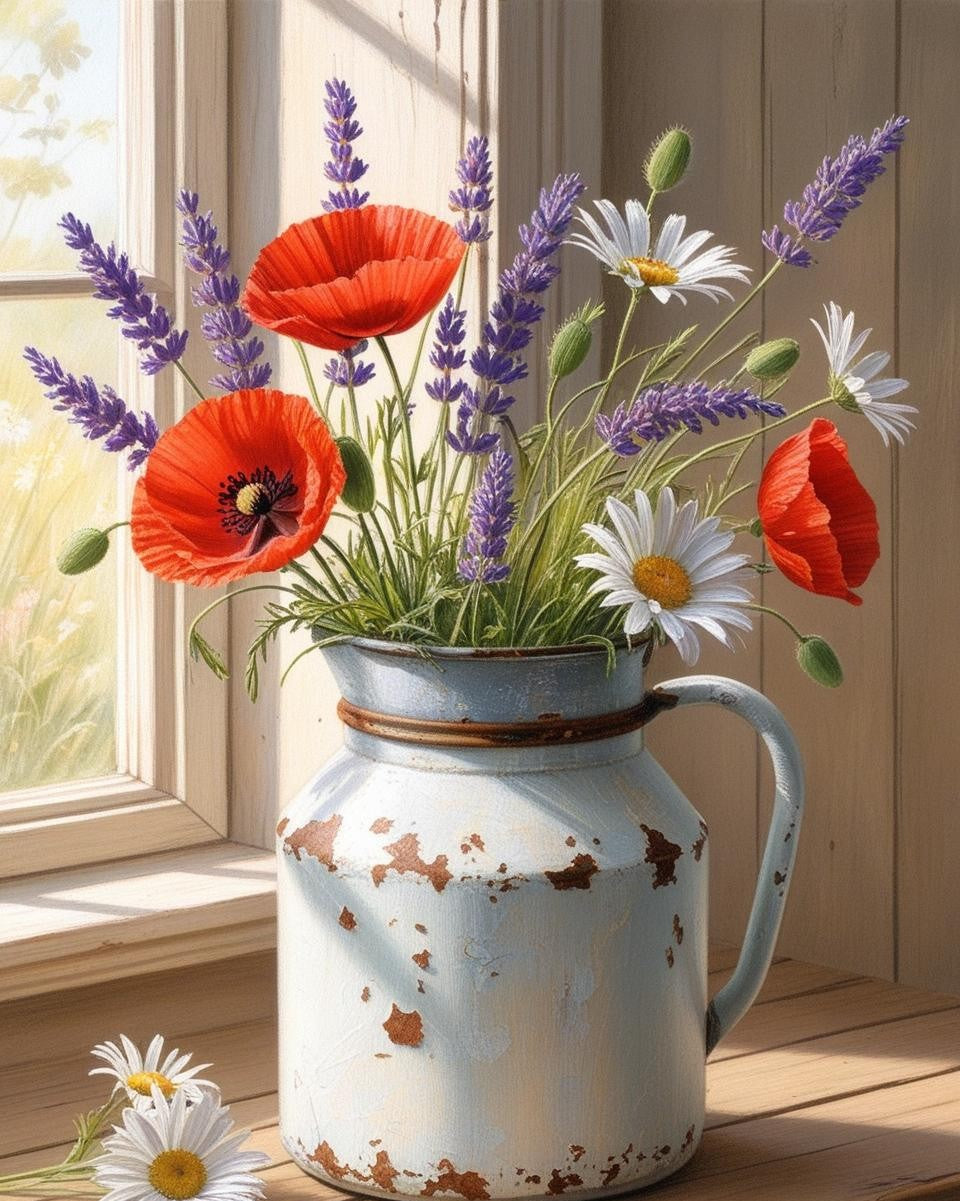 Paint by Number Whimsical Wildflowers