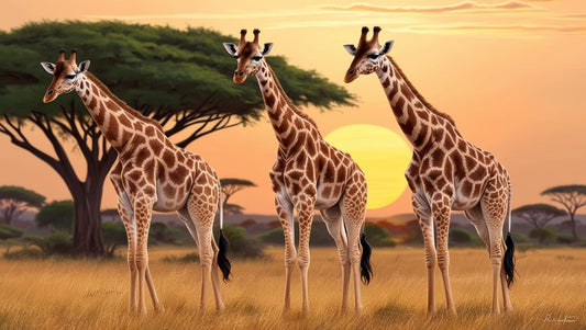 Paint By Number Giraffe Trio