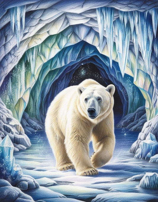 Paint By Number Polar Bear Exploring the Frozen Depths of the Arctic