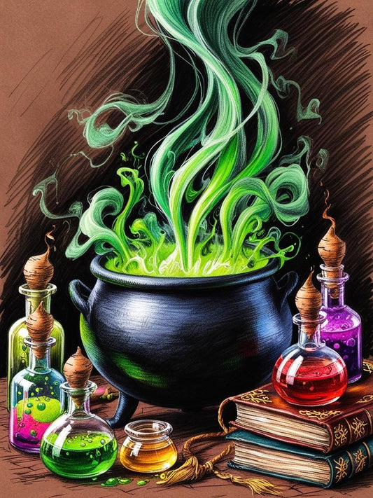 Paint by Number Witch's Brew Cauldron