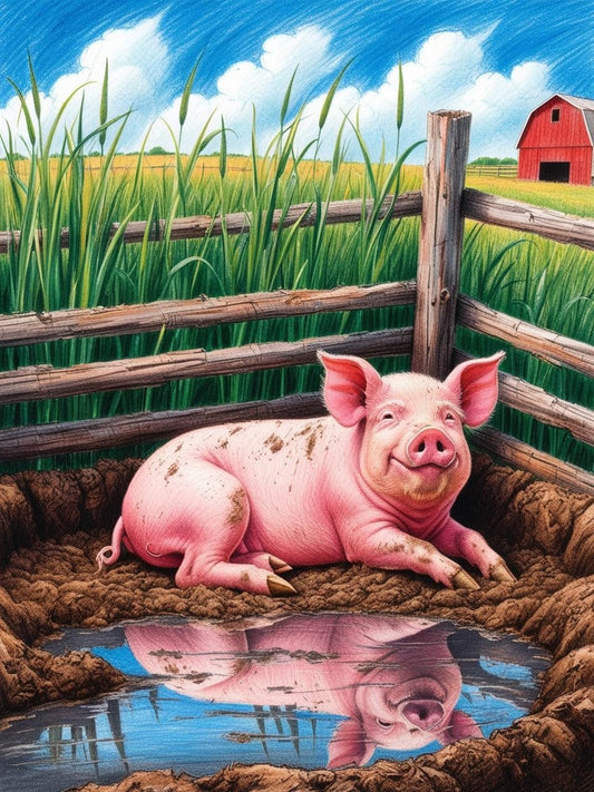 Paint by Number Farm Pig’s Day