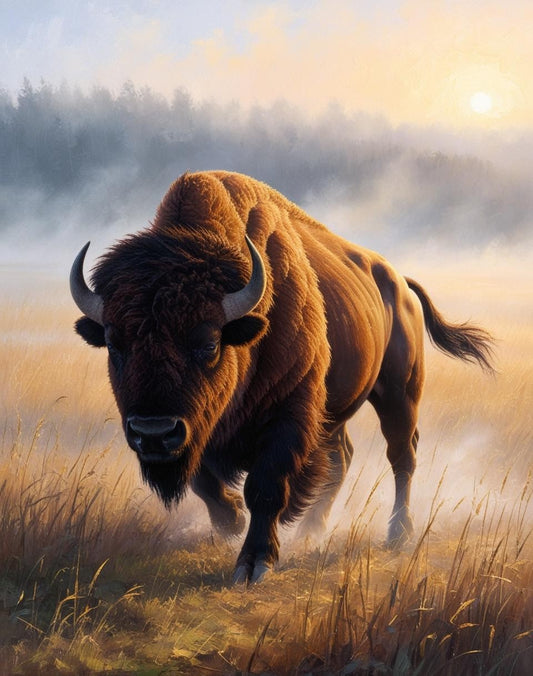 Paint By Number Bison Prairie Solitude