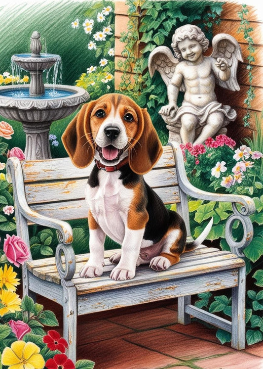 Paint by Number Garden Watch: Beagle Puppy