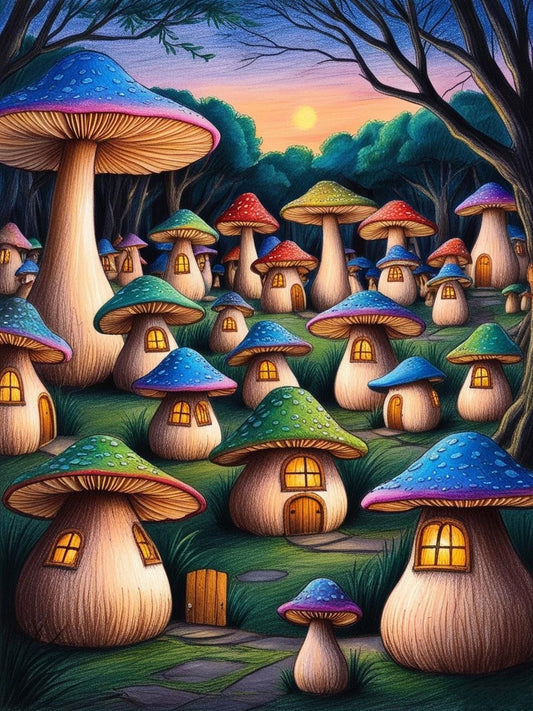 Paint by Number Nymph's Mushroom Retreat