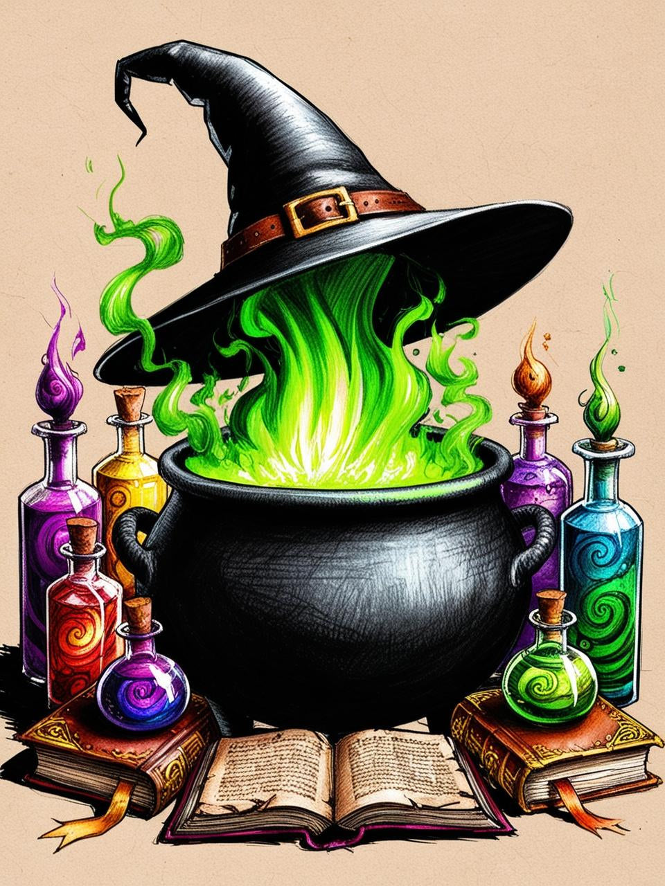 Paint by Number Enchanted Witch's Cauldron