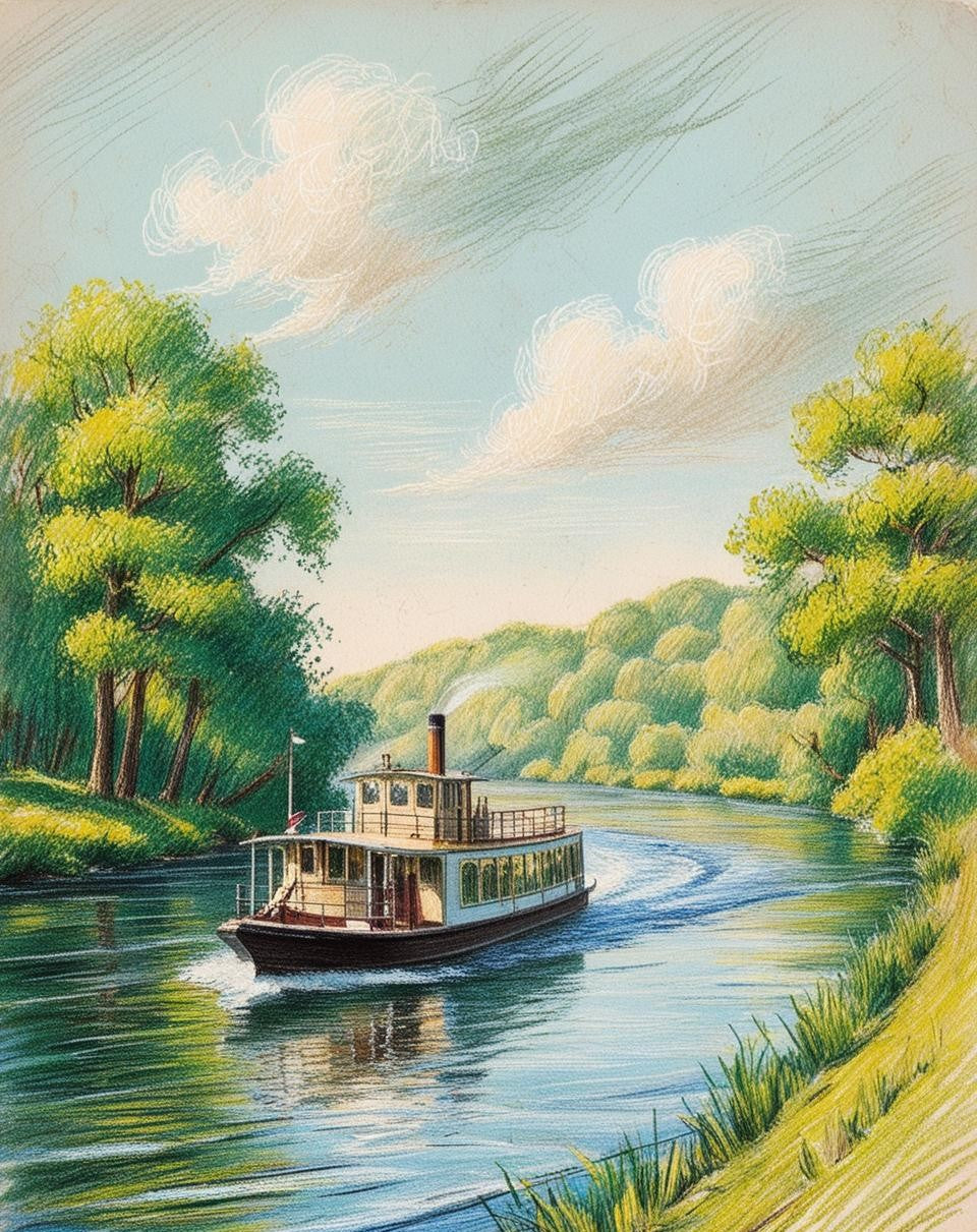 Paint by Number Old-World Riverboats