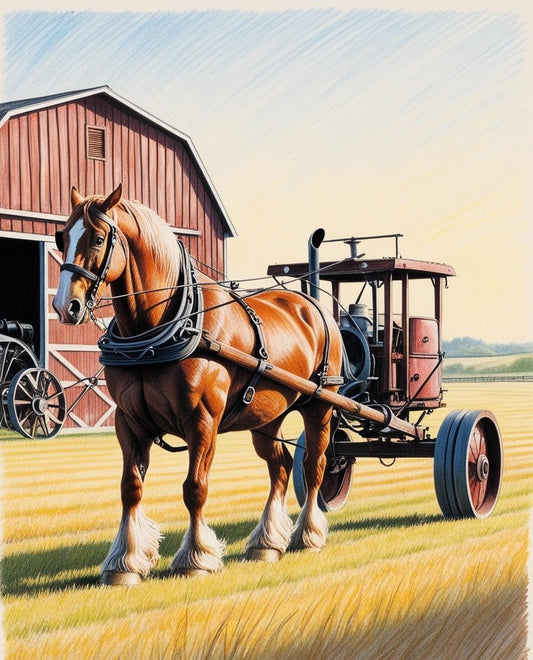 Paint by Number Clydesdale with Carriage