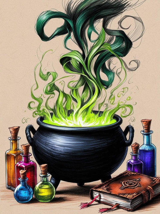 Paint by Number Witch's Potion Cauldron