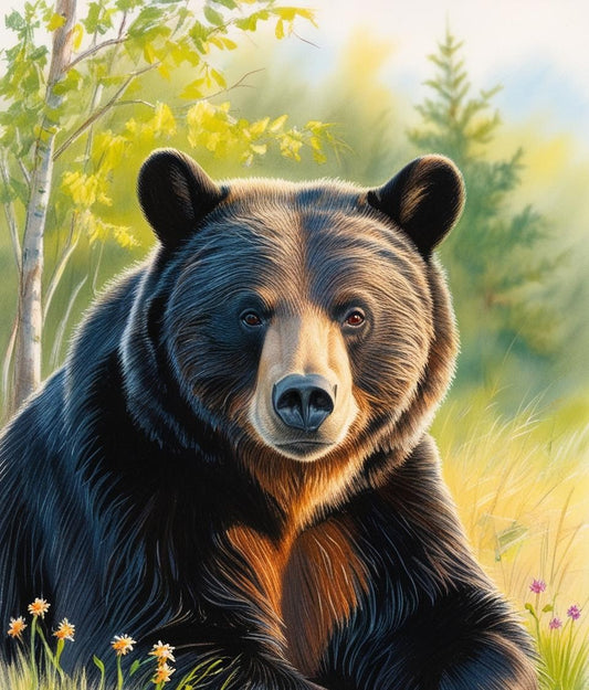 Paint By Number Black Bear in the Wild