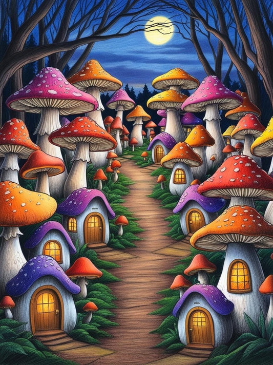 Paint by Number Amberlight Mushroom Village