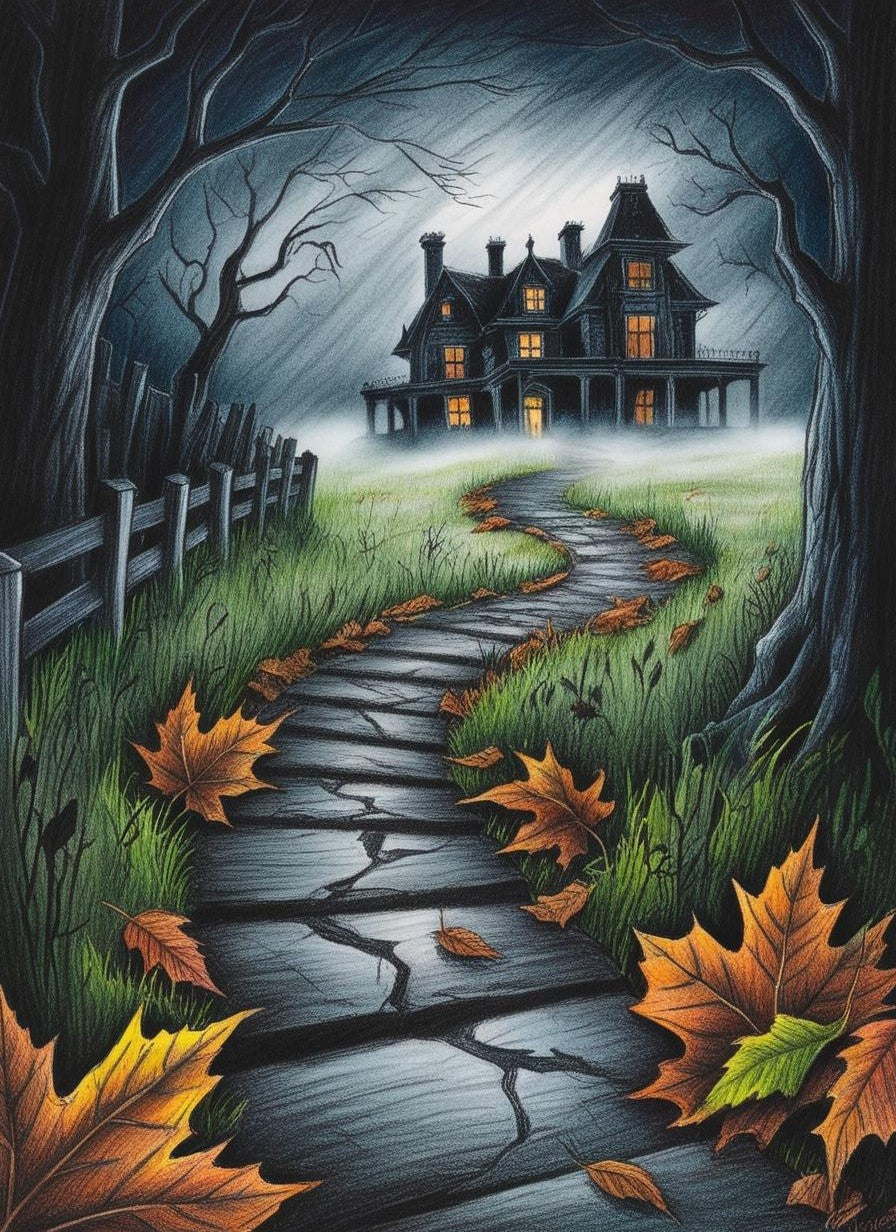 Paint by Number Eerie Haunted House