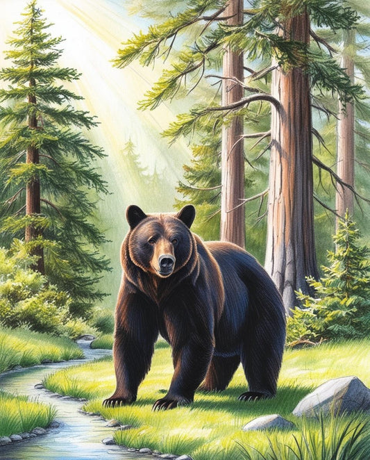 Paint By Number Wildlife Portrait: Black Bear