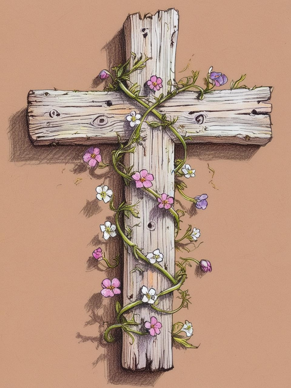 Paint by Number Blessed Easter Cross