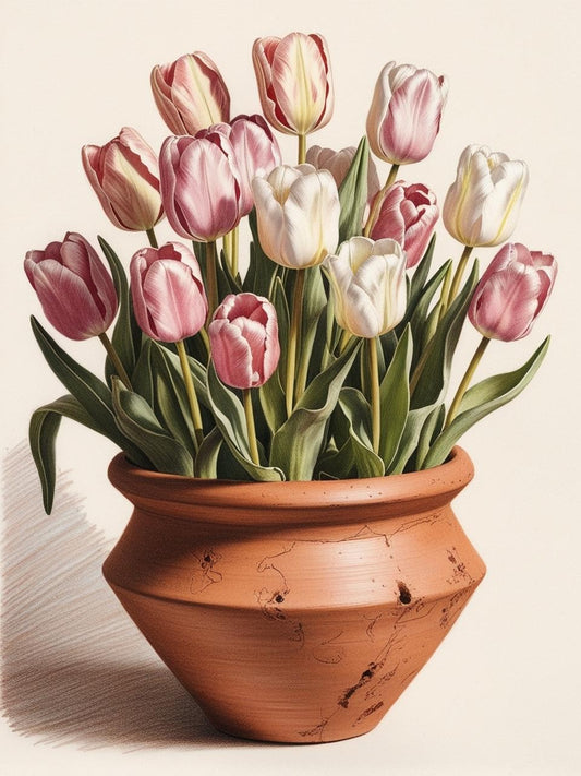 Paint By Number Seasonal Tulips Bouquet