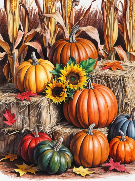 Paint By Number Simple Autumn Pumpkins